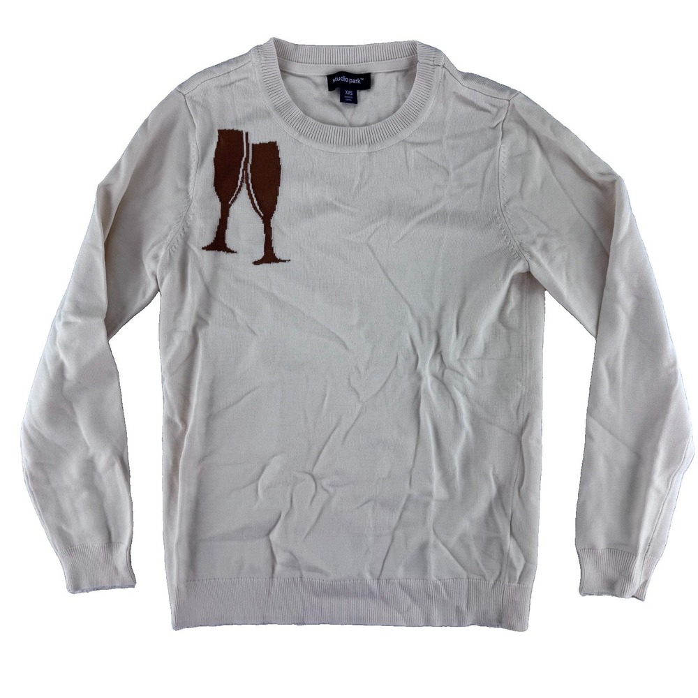 Studio Park X Alberti Popaj Icon Sweater Size XXS Champagne Creme
